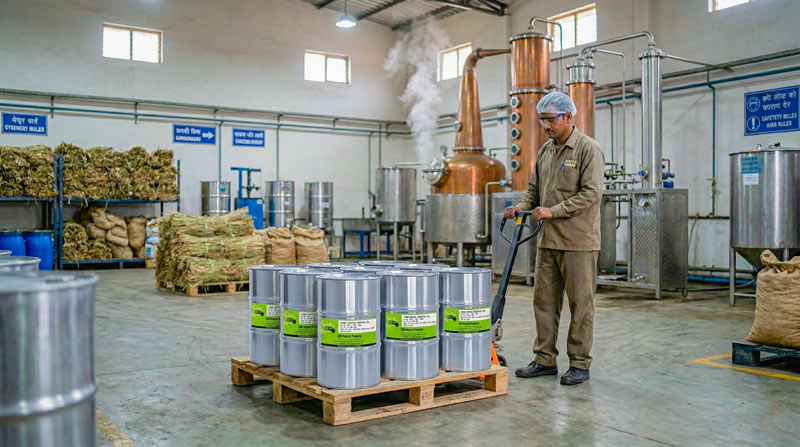 đóng gói tinh dầu sả chanh sỉ nguyên phuy từ nhà máy