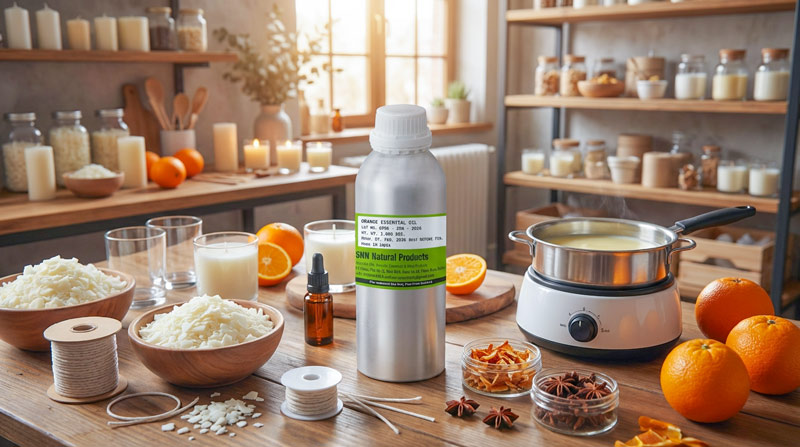 tinh dầu cam làm nến thơm