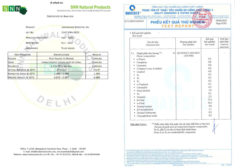 tinh dầu sả chanh nhập khẩu ấn độ chất lượng
